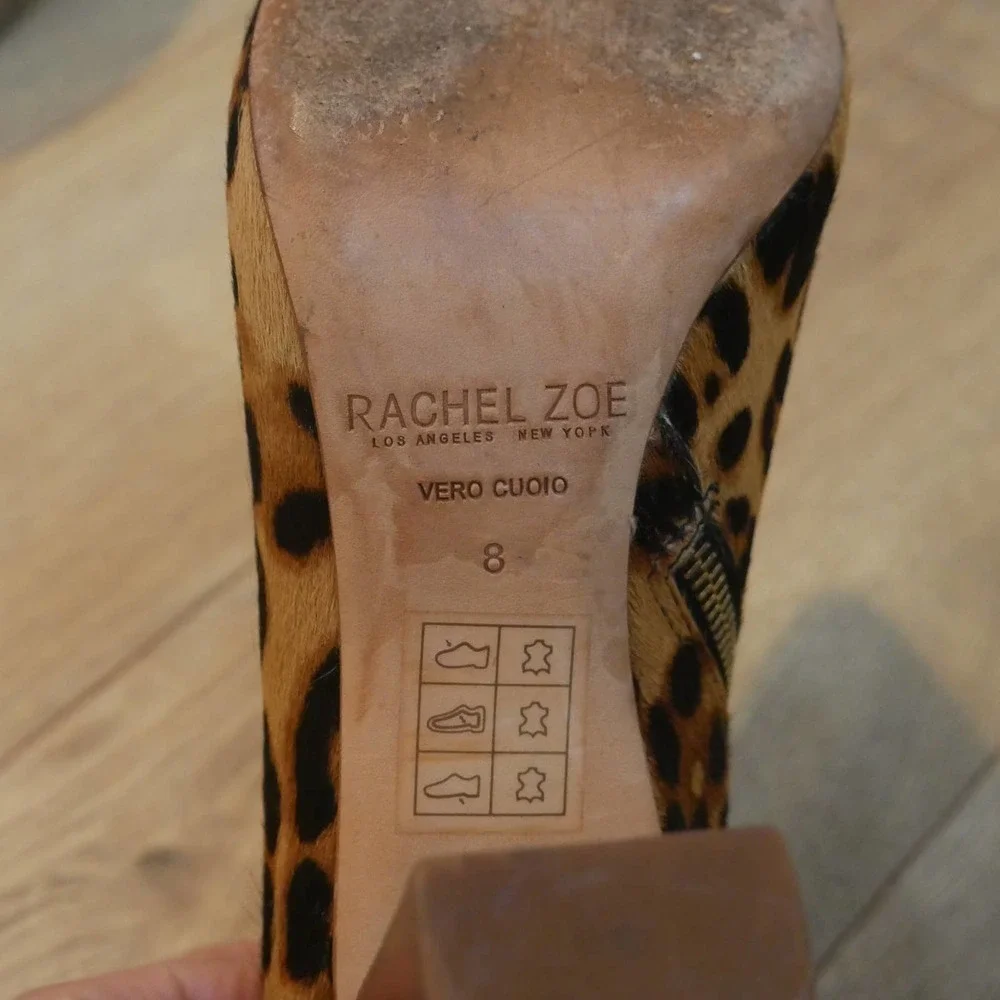 𝅺RACHEL Zoe Trixie Leopard Booties Size 8 - Picture 4 of 10